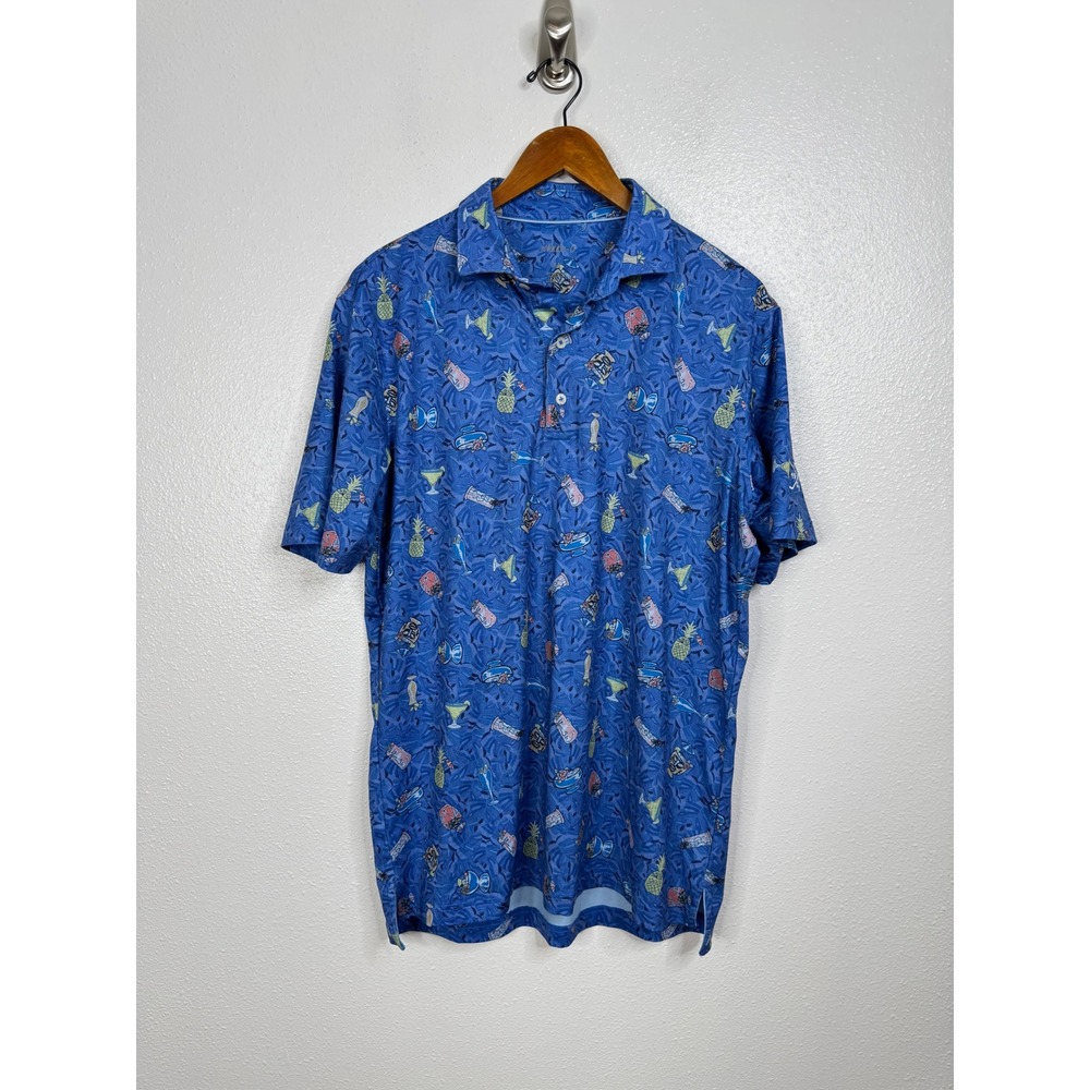 Johnnie-O Prep-Formance Polo in Tiki Drinks Print Size‎ Medium